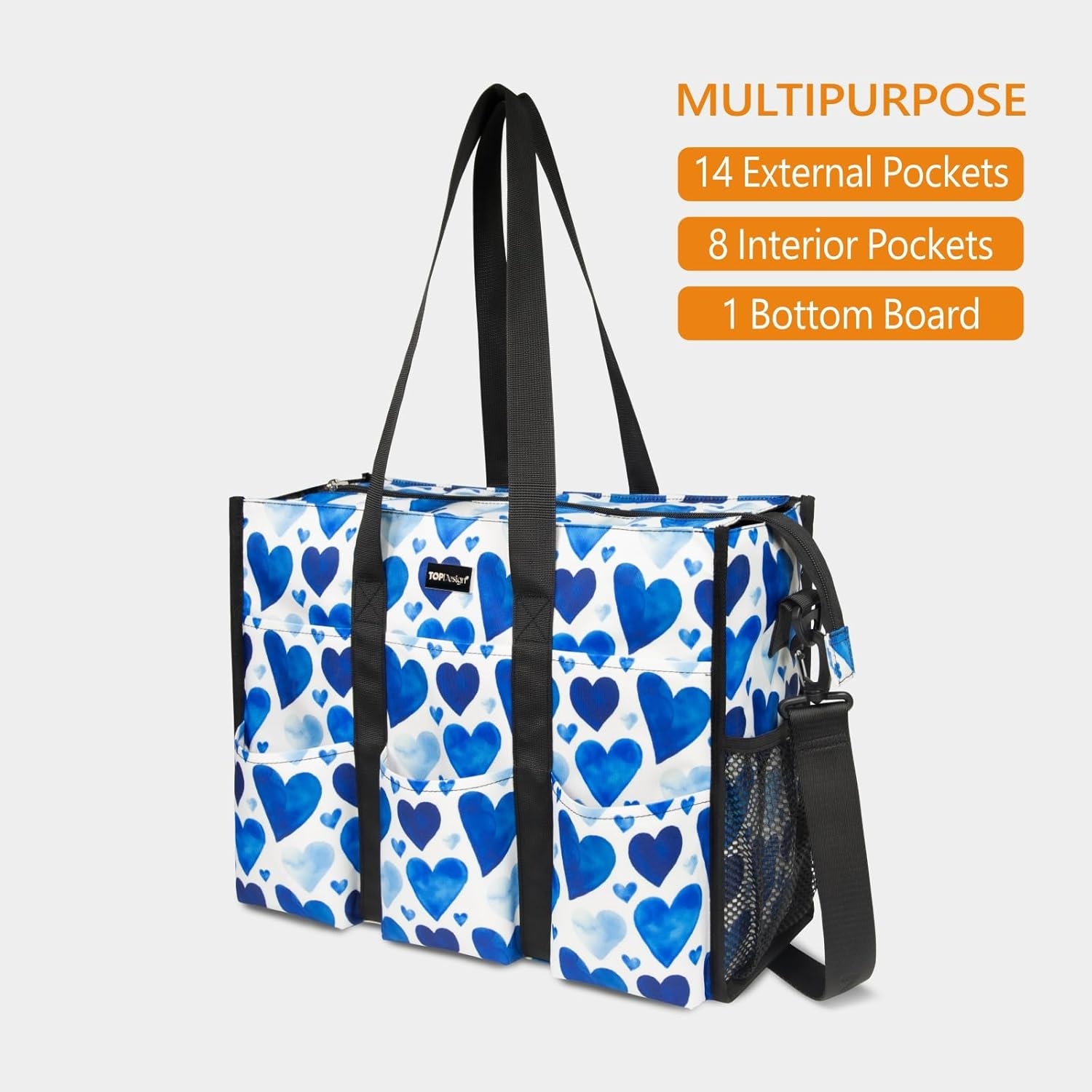 image:imageTOPDesign Utility Water Resistant Tote Bag with 22 Pockets Top Zipper Closure amp Thick Bottom Support for Working WomenLove
