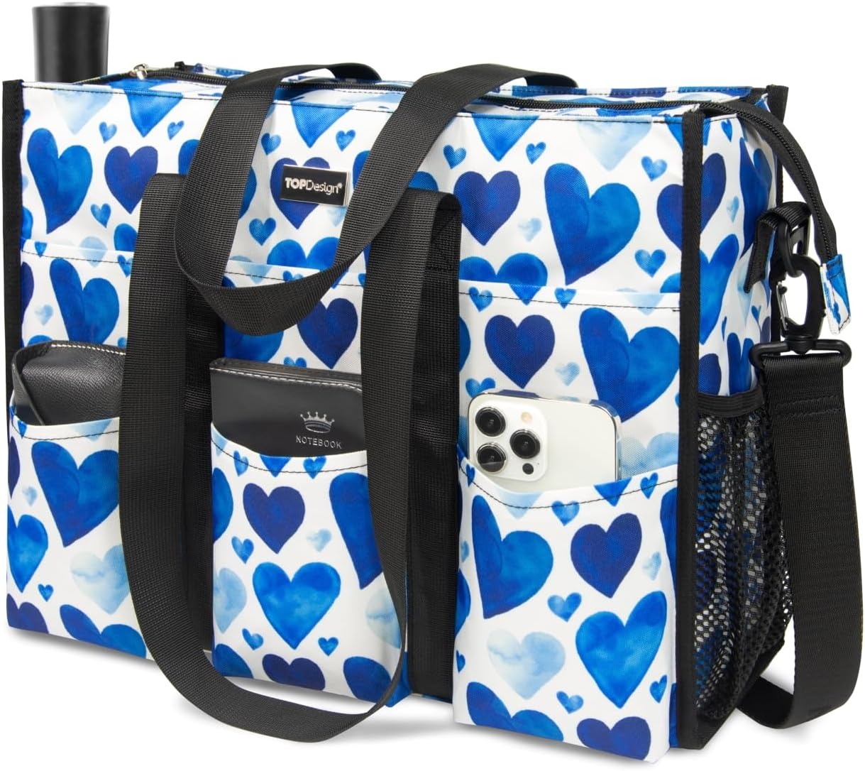 image:imageTOPDesign Utility Water Resistant Tote Bag with 22 Pockets Top Zipper Closure amp Thick Bottom Support for Working WomenLove