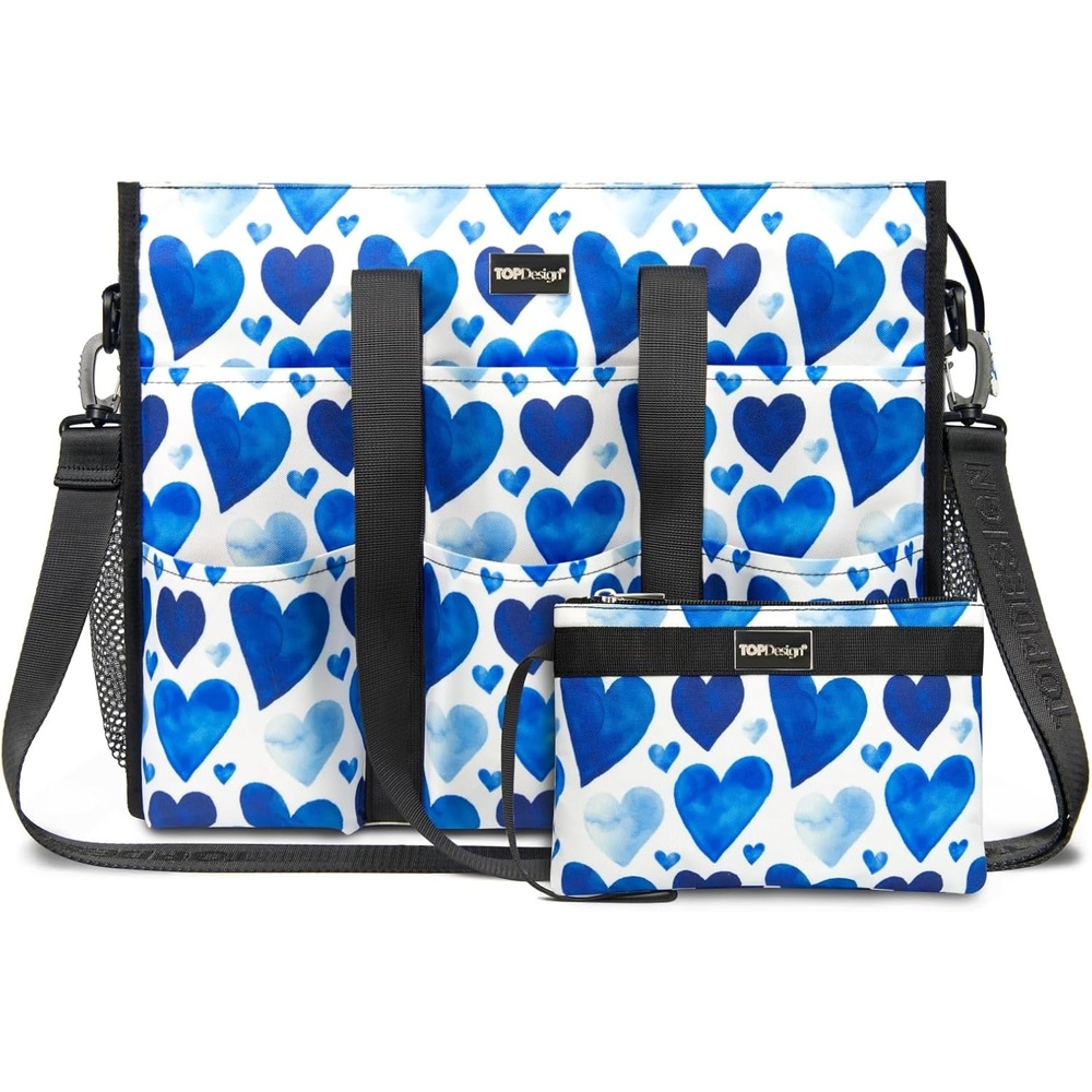 image:imageTOPDesign Utility Water Resistant Tote Bag with 22 Pockets Top Zipper Closure amp Thick Bottom Support for Working WomenLove