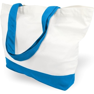 image:imageTOPDesign 1  3  6  12  24 Pack Super Strong Large 12oz Cotton Canvas Tote Bag Reusable Grocery Shopping Cloth Bag Fashionable TwoTone Tote for Crafts DIY Your Creative Designs Pack of 1Ocean BlueWhite
