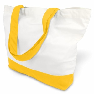 image:imageTOPDesign 1  3  6  12  24 Pack Super Strong Large 12oz Cotton Canvas Tote Bag Reusable Grocery Shopping Cloth Bag Fashionable TwoTone Tote for Crafts DIY Your Creative Designs Pack of 1YellowWhite
