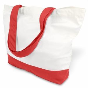 image:imageTOPDesign 1  3  6  12  24 Pack Super Strong Large 12oz Cotton Canvas Tote Bag Reusable Grocery Shopping Cloth Bag Fashionable TwoTone Tote for Crafts DIY Your Creative Designs Pack of 1RedWhite