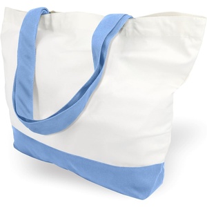 image:imageTOPDesign 1  3  6  12  24 Pack Super Strong Large 12oz Cotton Canvas Tote Bag Reusable Grocery Shopping Cloth Bag Fashionable TwoTone Tote for Crafts DIY Your Creative Designs Pack of 1Light BlueWhite
