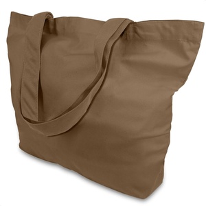 image:imageTOPDesign 1  3  6  12  24 Pack Super Strong Large 12oz Cotton Canvas Tote Bag Reusable Grocery Shopping Cloth Bag Fashionable TwoTone Tote for Crafts DIY Your Creative Designs Pack of 1Brown