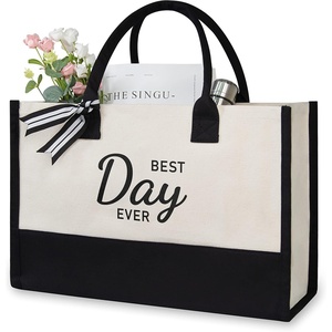 image:imageTOPDesign Canvas Tote Bag Bridal Shower Gifts for Bride Wedding Bachelorette Bride Gifts Shoulder BagBest Day Ever