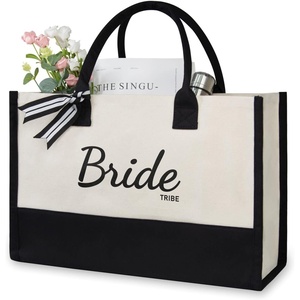 image:imageTOPDesign Canvas Tote Bag Bridal Shower Gifts for Bride Wedding Bachelorette Bride Gifts Shoulder BagBride Tribe
