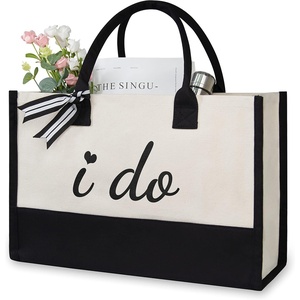 image:imageTOPDesign Canvas Tote Bag Bridal Shower Gifts for Bride Wedding Bachelorette Bride Gifts Shoulder BagI Do