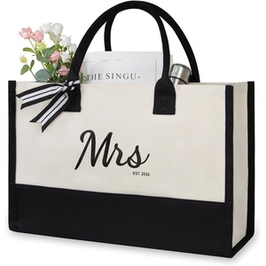 image:imageTOPDesign Canvas Tote Bag Bridal Shower Gifts for Bride Wedding Bachelorette Bride Gifts Shoulder BagMrs 2026