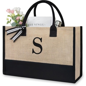image:imageTOPDesign Personalized Initial Canvas Beach Bag Monogrammed Gift Tote Bag for WomenBlack  Brown