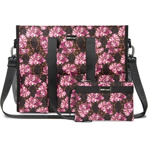 image:imageTOPDesign Utility Water Resistant Tote Bag with 22 Pockets Top Zipper Closure amp Thick Bottom Support for Working WomenBaroque Carnation