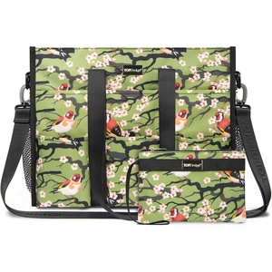 image:imageTOPDesign Utility Water Resistant Tote Bag with 22 Pockets Top Zipper Closure amp Thick Bottom Support for Working WomenBird