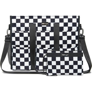 image:imageTOPDesign Utility Water Resistant Tote Bag with 22 Pockets Top Zipper Closure amp Thick Bottom Support for Working WomenCheckerboard