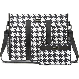 image:imageTOPDesign Utility Water Resistant Tote Bag with 22 Pockets Top Zipper Closure amp Thick Bottom Support for Working WomenHoundstooth