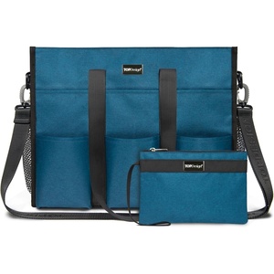image:imageTOPDesign Utility Water Resistant Tote Bag with 22 Pockets Top Zipper Closure amp Thick Bottom Support for Working WomenLight Blue