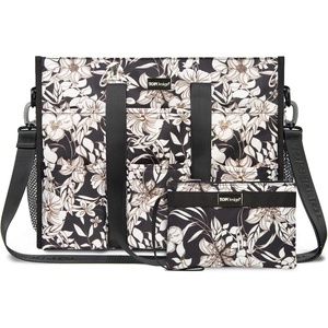 image:imageTOPDesign Utility Water Resistant Tote Bag with 22 Pockets Top Zipper Closure amp Thick Bottom Support for Working WomenMorning Glory