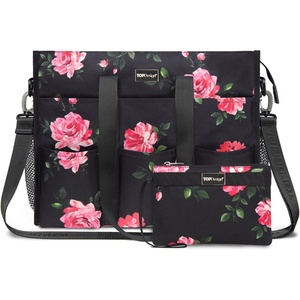 image:imageTOPDesign Utility Water Resistant Tote Bag with 22 Pockets Top Zipper Closure amp Thick Bottom Support for Working WomenPeony