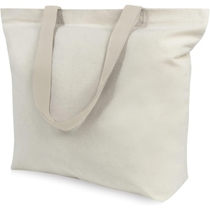 image:imageTOPDesign 2Pack Canvas Tote Bags with Magnetic Snap Reusable Grocery Shopping Bags DIY Your Creative DesignsBeige