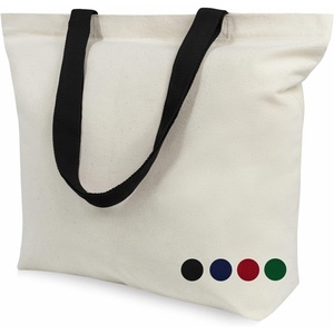 image:imageTOPDesign 2Pack Canvas Tote Bags with Magnetic Snap Reusable Grocery Shopping Bags DIY Your Creative DesignsNatural  Black